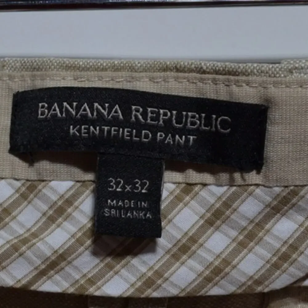 Banana Republic Men's Kentfield Linen Blend Tan Pants 32 X 32